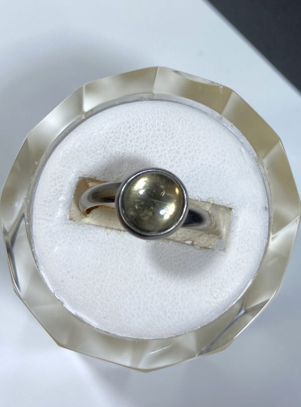 Color Change Zultanite Round Cabochon Stainless Steel Ring